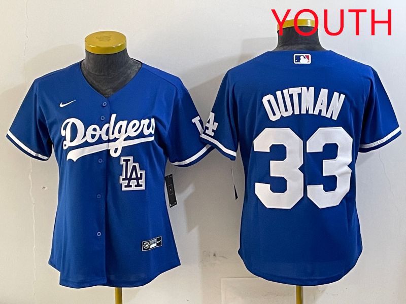 Youth Los Angeles Dodgers #33 Outman Blue Game 2025 Nike MLB Jersey style 10